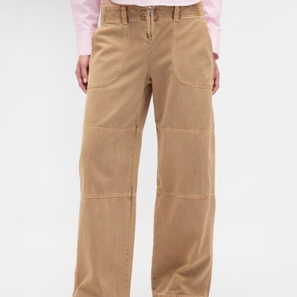 Gap x Sandy Liang brown low rise pants size 6 NWT - Picture 1 of 3